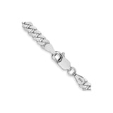 14K White Gold 3.9 mm Curb Chain Necklace, Polished alternate angle