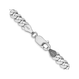 14K White Gold 4.75 mm Curb Chain Necklace, Polished alternate angle