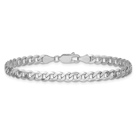 14K White Gold 4.75 mm Curb Chain Bracelet, Polished alternate angle