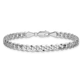 14K White Gold 5.75 mm Curb Chain Bracelet, Polished alternate angle