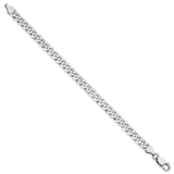 14K White Gold 6.25 mm Curb Chain Bracelet, Polished