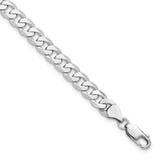 14K White Gold 7.25 mm Curb Chain Anklet, Polished detail view