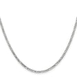 14K White Gold 2.25 mm Figaro Chain Necklace, Polished
