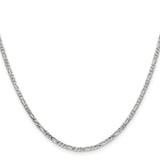 14K White Gold 2.25 mm Figaro Chain Necklace, Polished