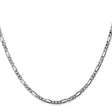 14K White Gold 2.75 mm Figaro Chain Necklace, Polished