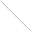 14K White Gold 3 mm Figaro Chain Anklet, Polished