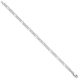 14K White Gold 4 mm Figaro Chain Anklet, Polished