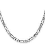 14K White Gold 4.5 mm Figaro Chain Necklace, Polished