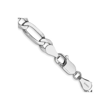 14K White Gold 5.5 mm Figaro Chain Necklace, Polished alternate angle