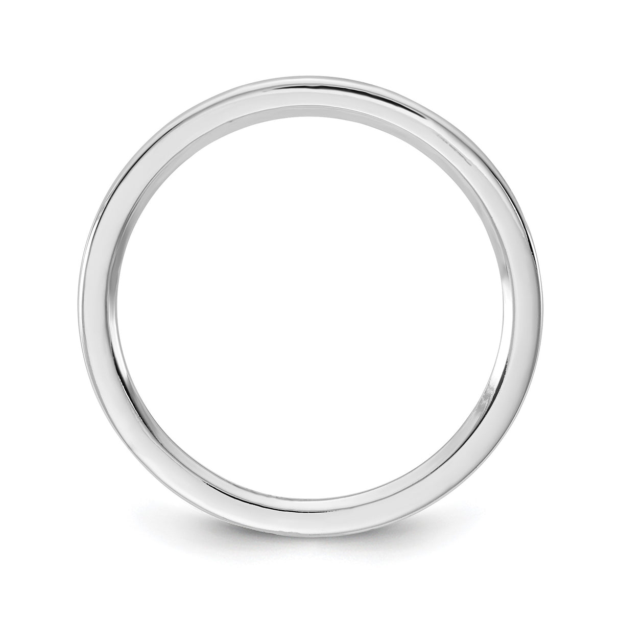 14k White Gold Flat, Comfort Fit wedding band ring alternate angle