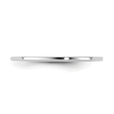 14k White Gold Flat, Comfort Fit wedding band ring detail view