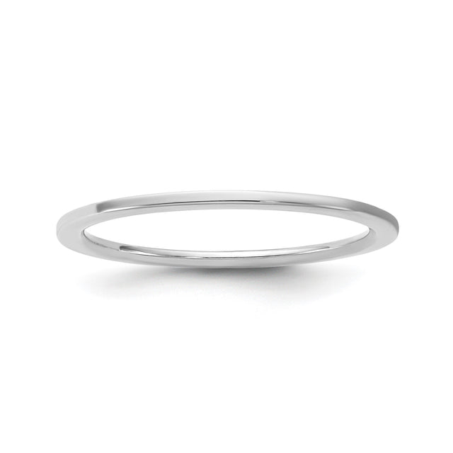 14k White Gold Flat, Comfort Fit wedding band ring