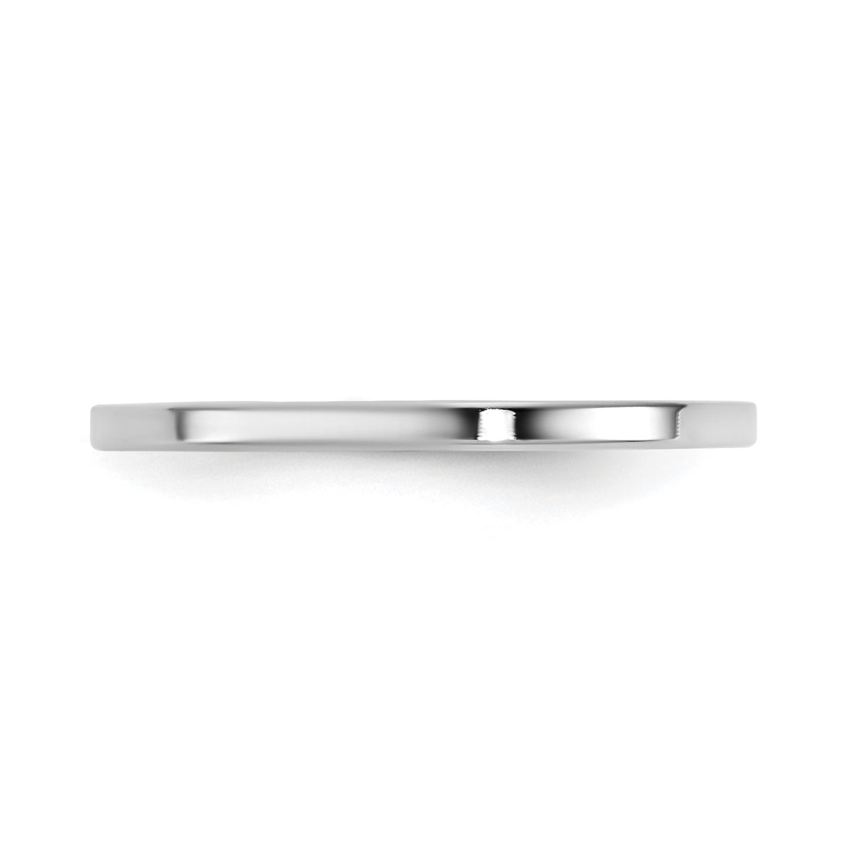 14k White Gold Flat, Comfort Fit wedding band ring detail view