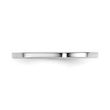 14k White Gold Flat, Comfort Fit wedding band ring detail view