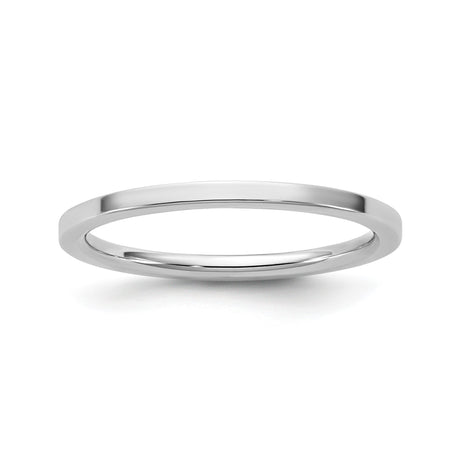 10k White Gold Flat, Comfort Fit wedding band ring