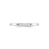 10k White Gold Flat, Comfort Fit wedding band ring detail view