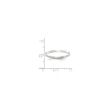 10k White Gold Flat, Comfort Fit wedding band ring shown for scale