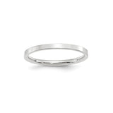 10k White Gold Flat, Comfort Fit wedding band ring