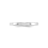 14k White Gold Flat, Comfort Fit wedding band ring detail view