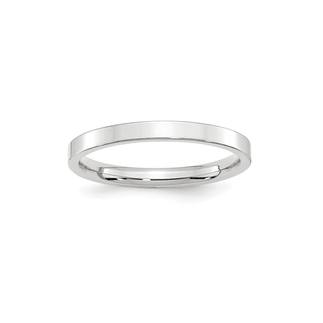 10k White Gold Flat, Comfort Fit wedding band ring