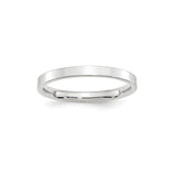 14k White Gold Flat, Comfort Fit wedding band ring