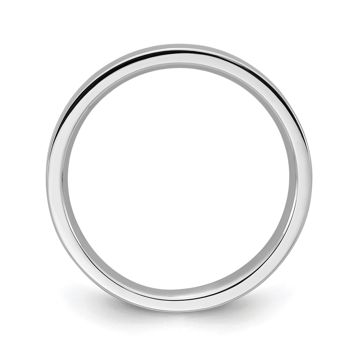 10k White Gold Flat, Comfort Fit wedding band ring alternate angle