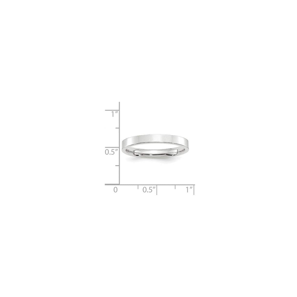 10k White Gold Flat, Comfort Fit wedding band ring shown for scale