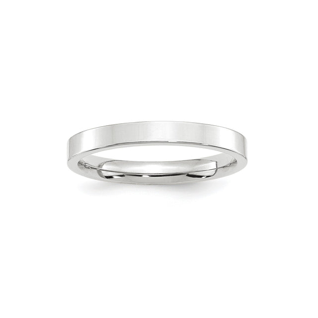 14k White Gold Flat, Comfort Fit wedding band ring