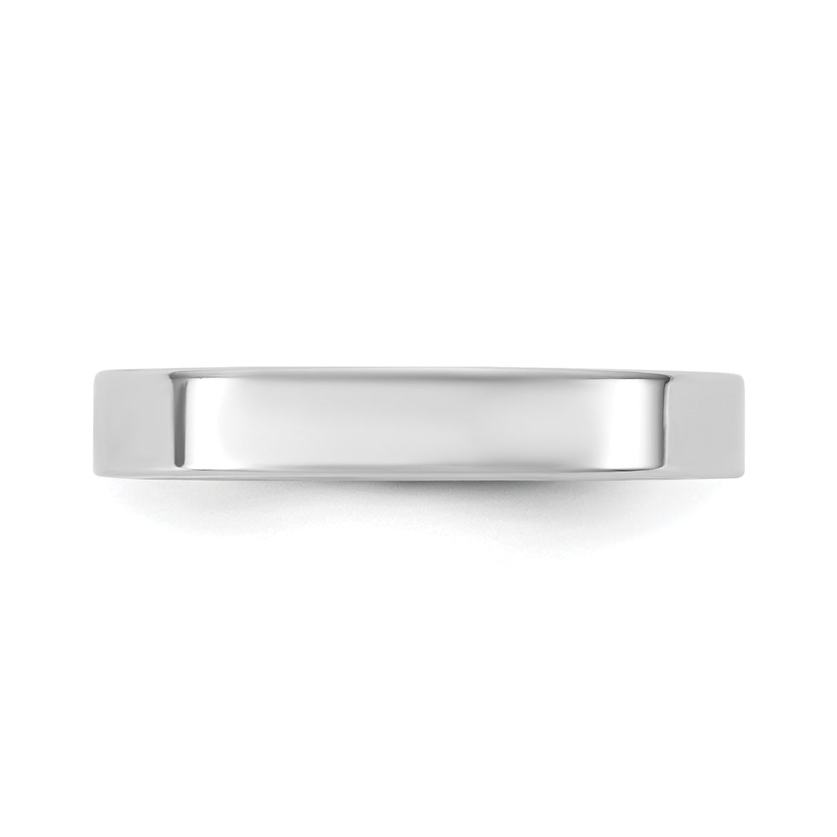 10k White Gold Flat, Comfort Fit wedding band ring detail view