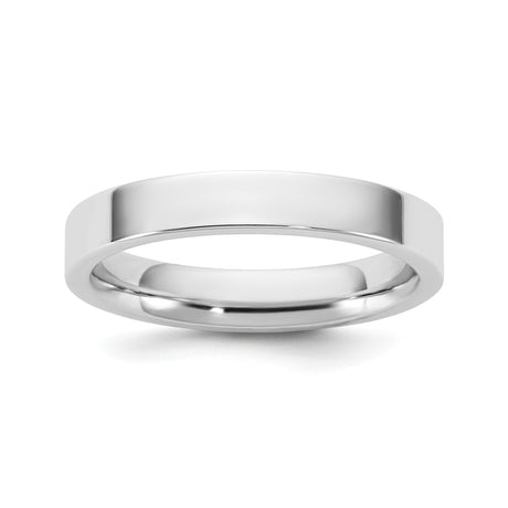 10k White Gold Flat, Comfort Fit wedding band ring