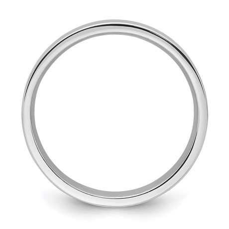 10k White Gold Flat, Comfort Fit wedding band ring alternate angle