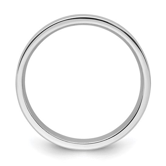14K White Gold Flat Comfort-Fit Wedding Band, Solid 4mm Width, Modern Minimal