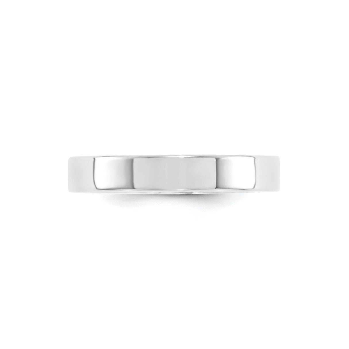 10k White Gold Flat, Comfort Fit wedding band ring detail view