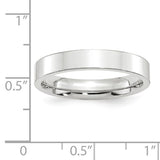 14K White Gold Flat Comfort-Fit Wedding Band, Solid 4mm Width, Modern Minimal