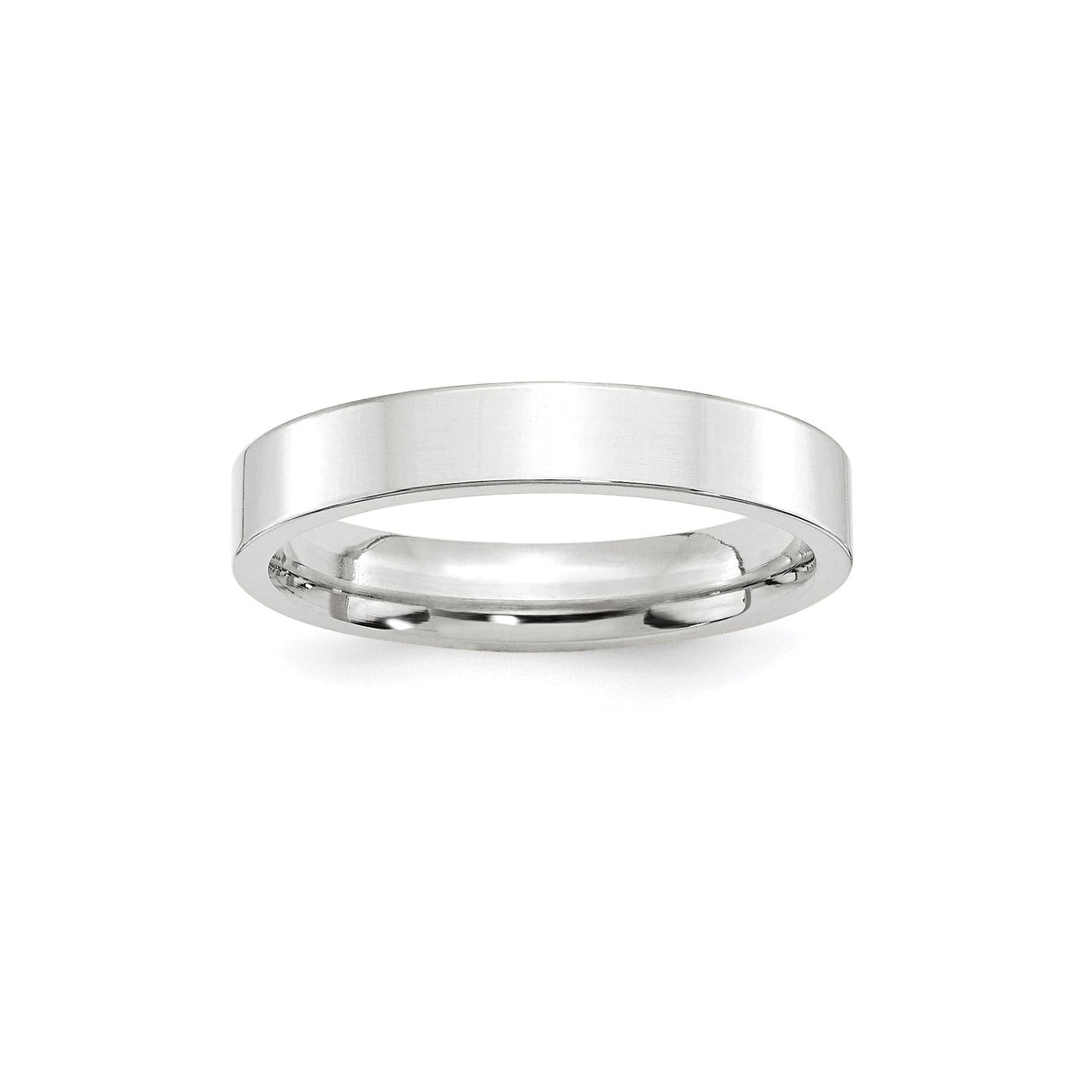 10k White Gold Flat, Comfort Fit wedding band ring