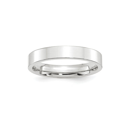10k White Gold Flat, Comfort Fit wedding band ring