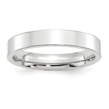 14K White Gold Flat Comfort-Fit Wedding Band, Solid 4mm Width, Modern Minimal