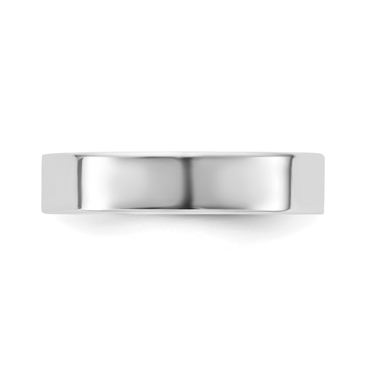 10k White Gold Flat, Comfort Fit wedding band ring detail view