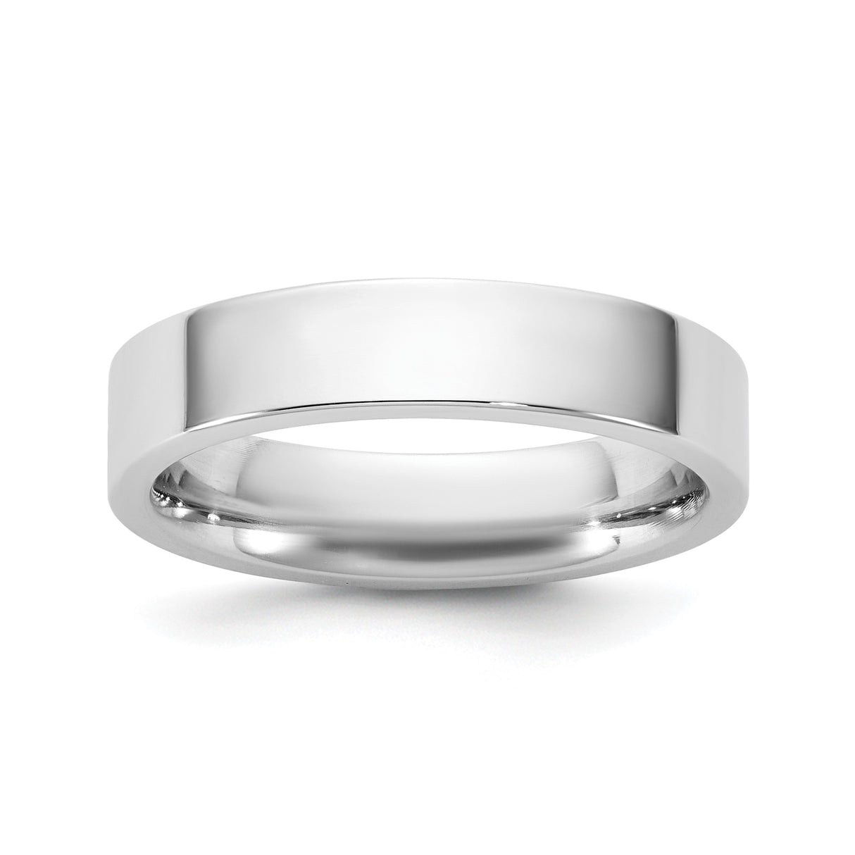 10k White Gold Flat, Comfort Fit wedding band ring