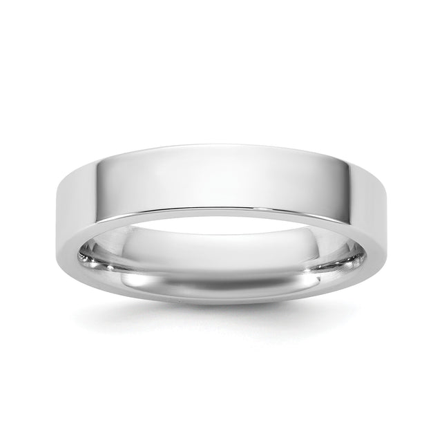 10k White Gold Flat, Comfort Fit wedding band ring