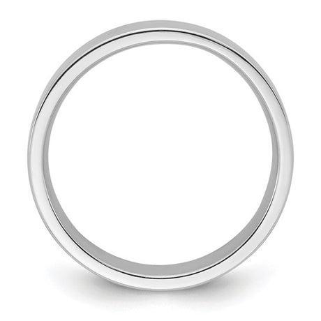 14K White Gold Flat Wedding Band, Comfort Fit, Solid 5mm Wide, Classic Modern Ring