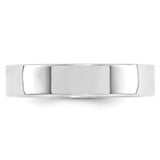 14K White Gold Flat Wedding Band, Comfort Fit, Solid 5mm Wide, Classic Modern Ring