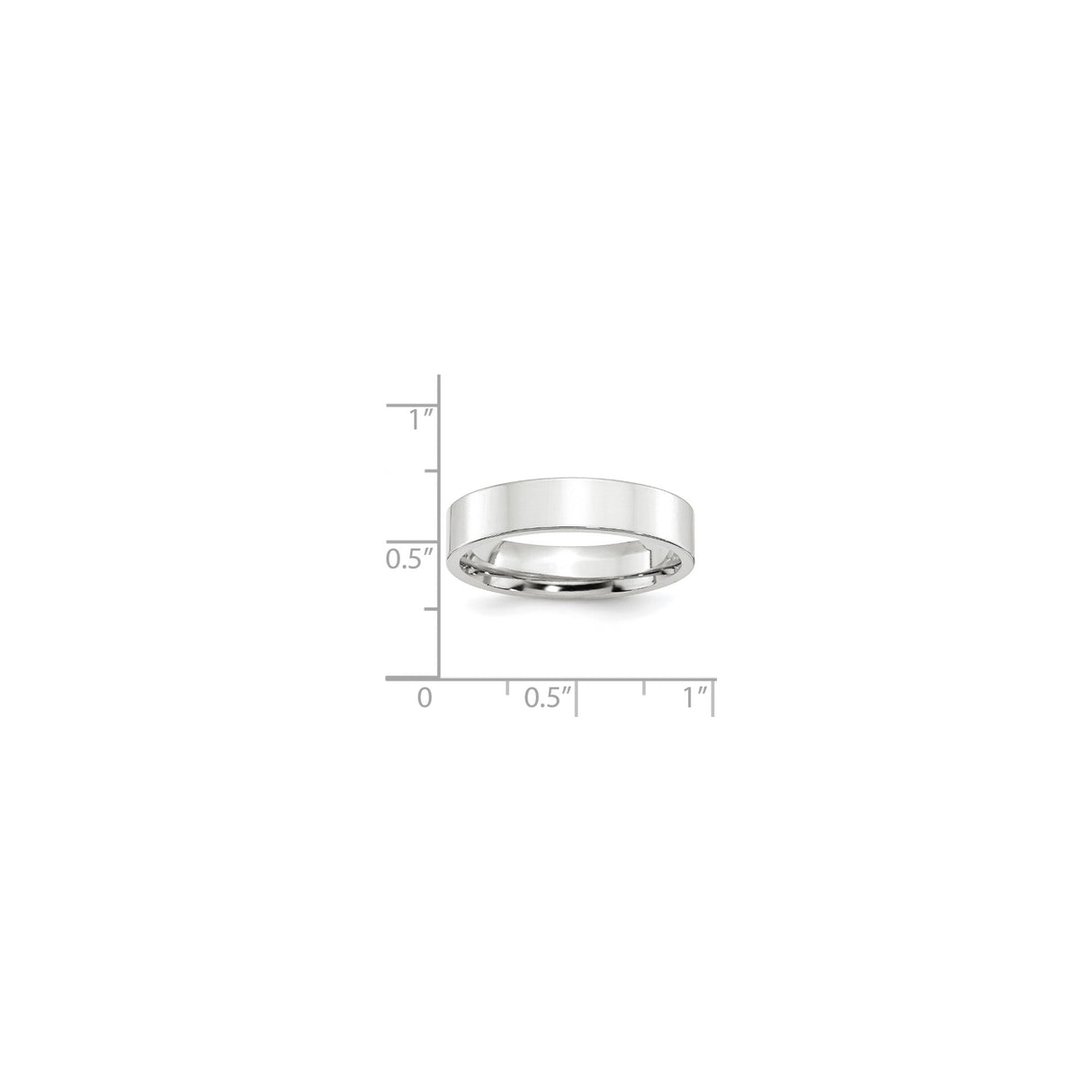 10k White Gold Flat, Comfort Fit wedding band ring shown for scale
