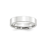 10k White Gold Flat, Comfort Fit wedding band ring