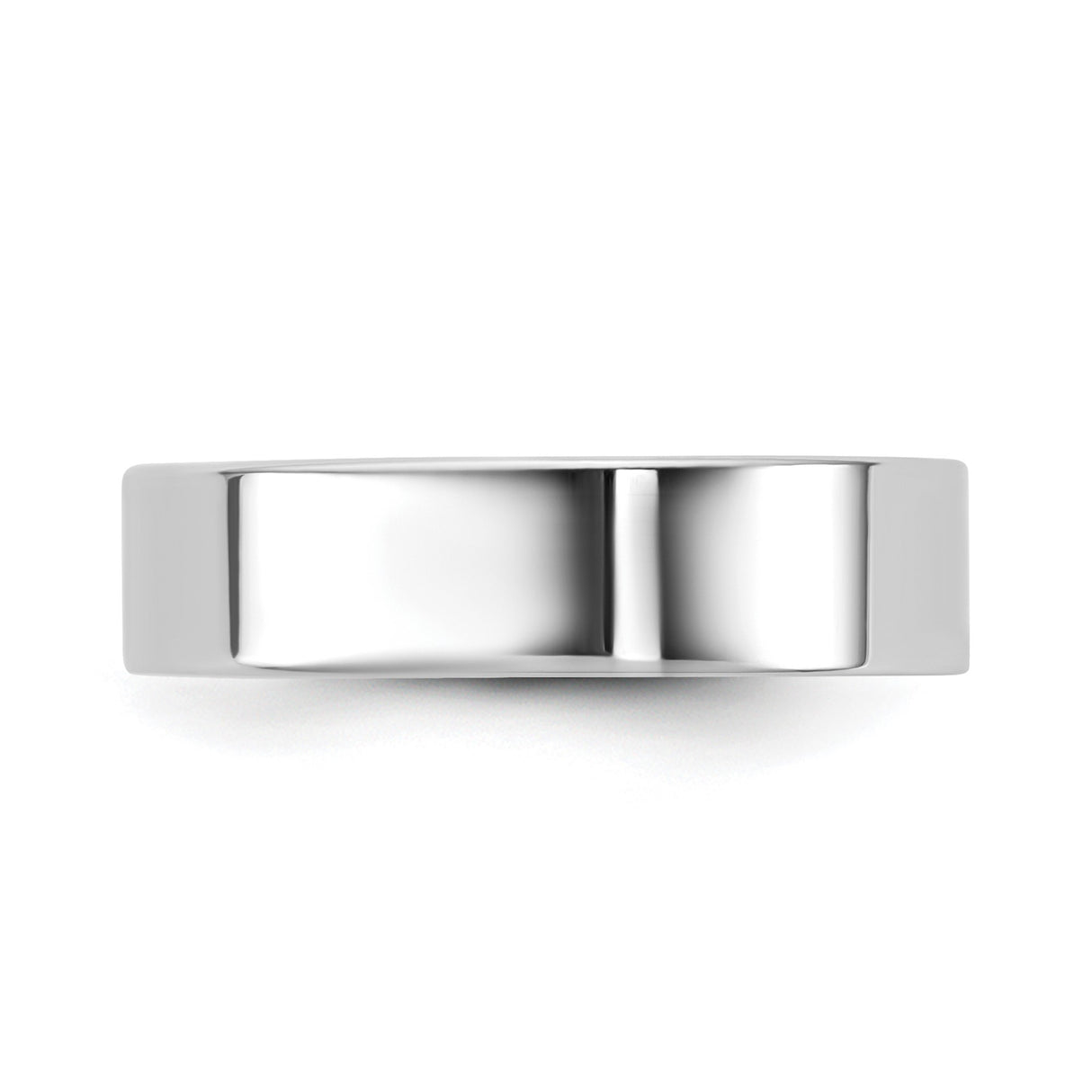 14k White Gold Flat, Comfort Fit wedding band ring detail view