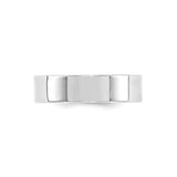 10k White Gold Flat, Comfort Fit wedding band ring detail view