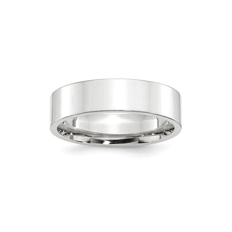 10k White Gold Flat, Comfort Fit wedding band ring