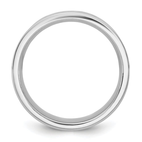 10k White Gold Flat, Comfort Fit wedding band ring alternate angle