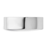 10k White Gold Flat, Comfort Fit wedding band ring detail view
