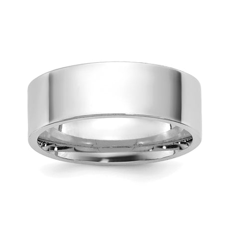 10k White Gold Flat, Comfort Fit wedding band ring